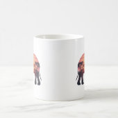 Mug Conception de silhouette d'éléphant à double expos (Centre)
