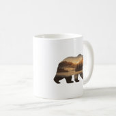 Mug Conception de silhouette d'ours avec vue sur couch (Devant droit)