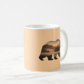 Mug Conception de silhouette d'ours avec vue sur couch (Devant droit)