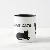 Mug Conception de silhouettes de jolis animaux - Chats (Centre)