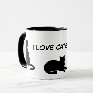 Mug Conception de silhouettes de jolis animaux - Chats