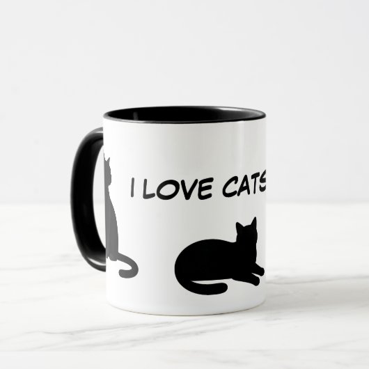 Mug Conception de silhouettes de jolis animaux - Chats (Devant gauche)
