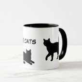 Mug Conception de silhouettes de jolis animaux - Chats (Devant droit)