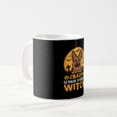 Mug Conception de sorcière berger allemand fou Hallowe (Devant gauche)