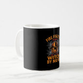 Mug Conception de sorcière de Halloween de pompier (Devant gauche)