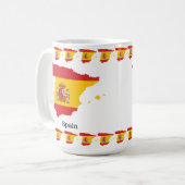 Mug Conception de souvenir de drapeau d'Espagne dans u (Devant gauche)