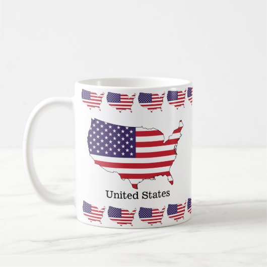 Mug Conception de souvenir de drapeau et de carte des (Gauche)
