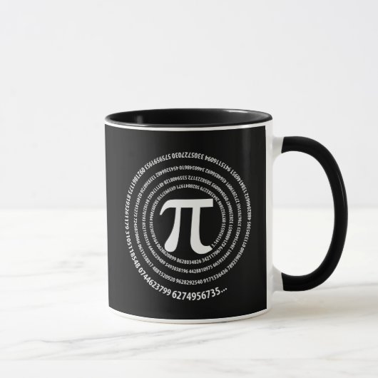 Mug Conception de spirale de nombre de pi (Droite)