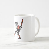 Mug conception de squelette de baseball pour joueurs d (Devant droit)
