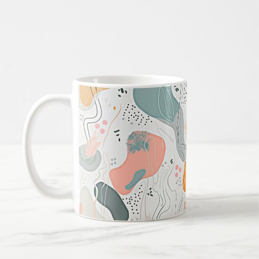 Mug Conception de style Memphis à motif transparent, f (Gauche)