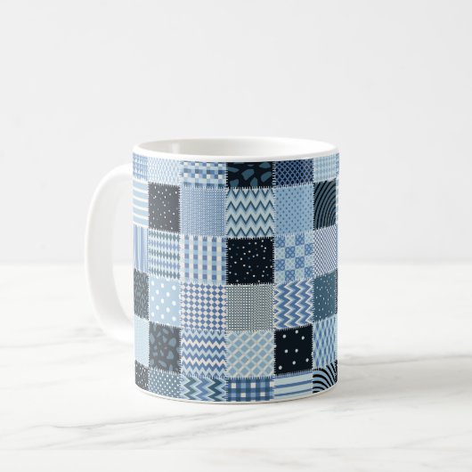 Mug Conception de surfaces composées. Motif de patchwo (Devant gauche)