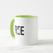 Mug Conception de symbole de colombe de typographie li (Devant gauche)
