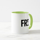 Mug Conception de symbole de colombe de typographie li (Devant droit)