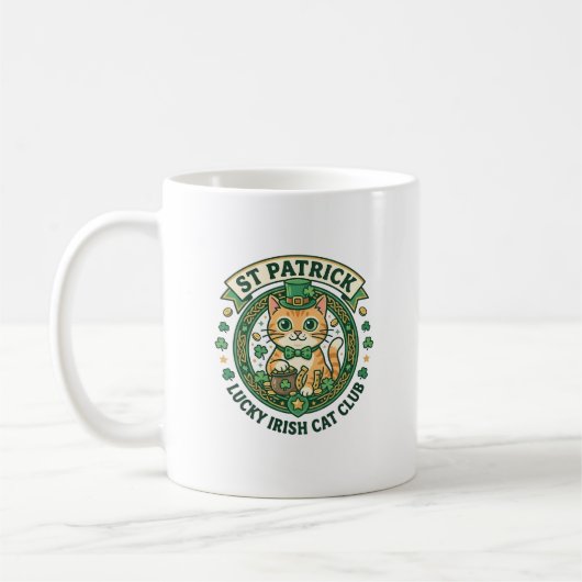 Mug Conception de T-shirt de chat mignon irlandais cha (Gauche)