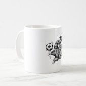 Mug Conception de T-shirt de coup de pied de foot de c (Devant gauche)