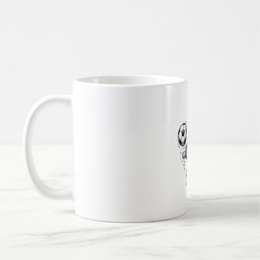 Mug Conception de T-shirt de coup de pied de foot de c (Gauche)