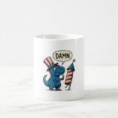 Mug Conception de T-shirt de feu d'artifice de T-Rex p (Centre)
