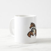 Mug Conception de T-Shirt Vectoriel Cheval Lune Gravée (Devant gauche)