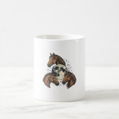 Mug Conception de T-Shirt Vectoriel Cheval Lune Gravée (Centre)