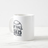 Mug Conception de T-Shirt Vectoriel Papa Softball Vint (Devant gauche)
