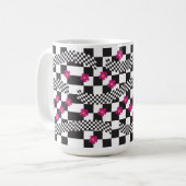 Mug Conception de tableau de bord rétro avec fleurs (Devant gauche)