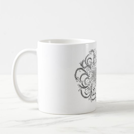 Mug Conception de tangles en noir et blanc "Relax your (Gauche)