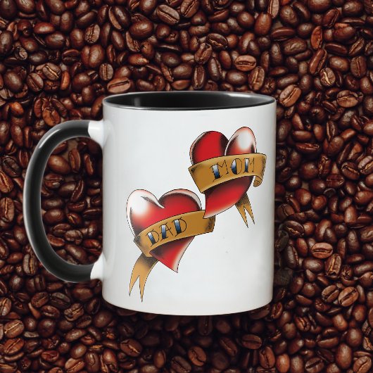 Mug Conception de tatouage de bannière traditionnelle 