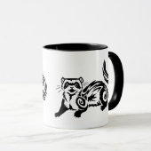 Mug Conception de tatouage de Ferret Tribal (Devant droit)