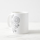 Mug Conception de tatouage de pissenlit (Devant gauche)