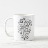 Mug Conception de tatouage de pissenlit (Gauche)