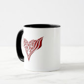 Mug Conception de tatouage tribal d'oiseaux ailés roug (Devant gauche)