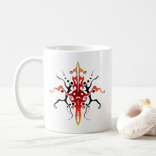 Mug Conception de tatouage Tribal Masque Abstrait - ro (Avec donut)