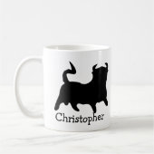 Mug Conception de taureau noir personnalisée (Gauche)