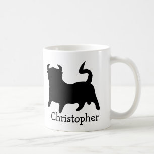 Mug Conception de taureau noir personnalisée