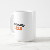 Mug Conception de texte à bulles rétro fatigué émotion (Devant gauche)