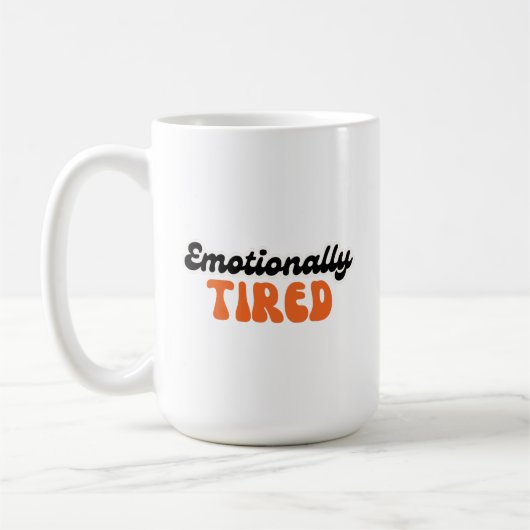 Mug Conception de texte à bulles rétro fatigué émotion (Gauche)