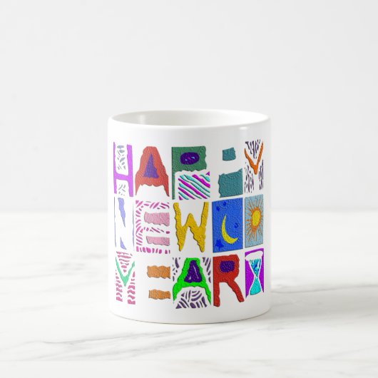Mug Conception de texte "Bonne année" (Centre)