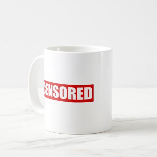 Mug conception de texte censuré (Devant gauche)