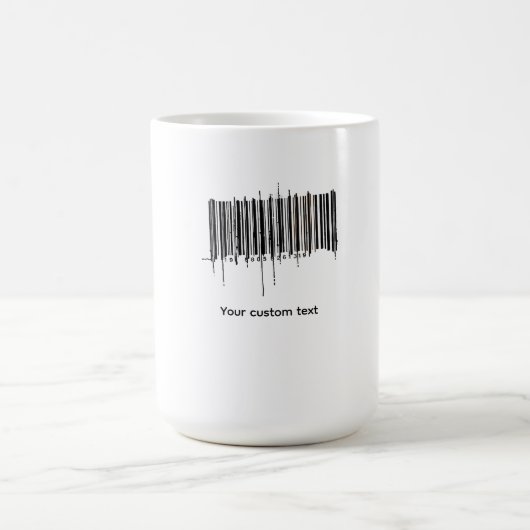 Mug Conception de texte de code-barres personnalisé (Centre)