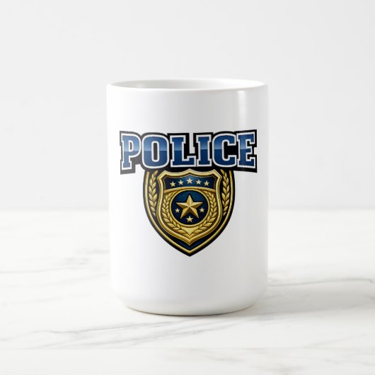 Mug Conception de texte gras pour badge de police (Centre)