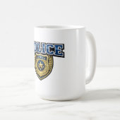 Mug Conception de texte gras pour badge de police (Devant droit)