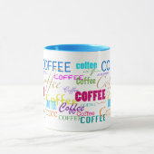 Mug Conception de texte multicolore Café (Centre)