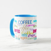 Mug Conception de texte multicolore Café (Devant gauche)