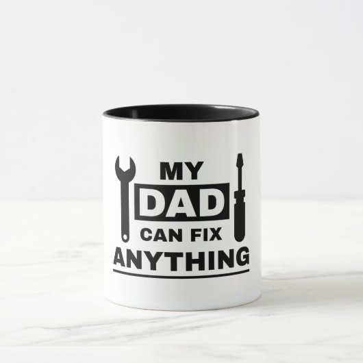 Mug Conception de texte Papa peut réparer n'importe qu (Centre)
