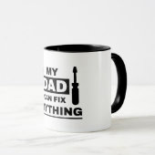 Mug Conception de texte Papa peut réparer n'importe qu (Devant droit)