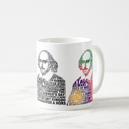 Mug Conception de texte Shakespeare (Devant droit)