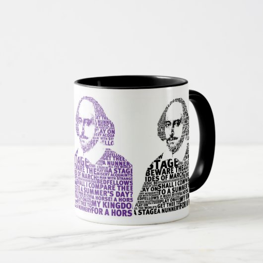 Mug Conception de texte Shakespeare (Devant droit)