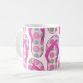 Mug Conception de tongs à tongs pointillés de polka ro (Devant gauche)