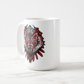 Mug Conception de totem tribal Haida Loup (Devant gauche)