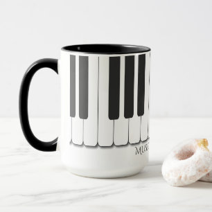 Mug Conception de touches de piano en ébène et en iv